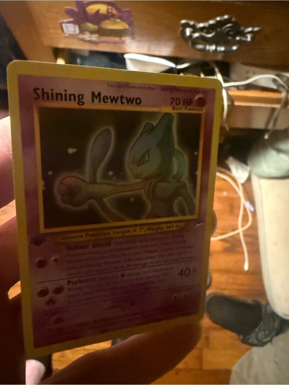 Shining Mewtwo 1st edition Pokémon Card - Purple and Black